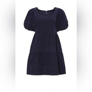 SOLD - NWT navy cordoroy puff sleeve dress - Medium